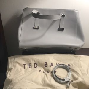 NEVER USED TED BAKER purse gray with storage bag
